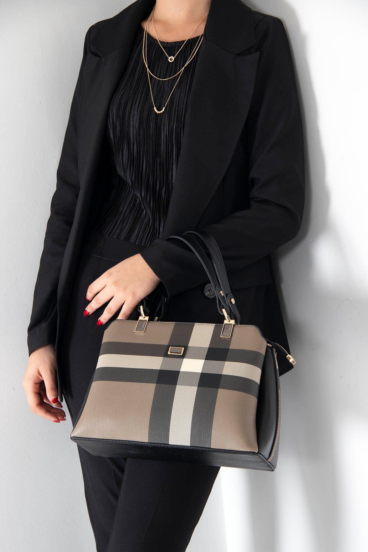 Silver & Polo Kahve - Siyah SP972 Kadın El Çantası