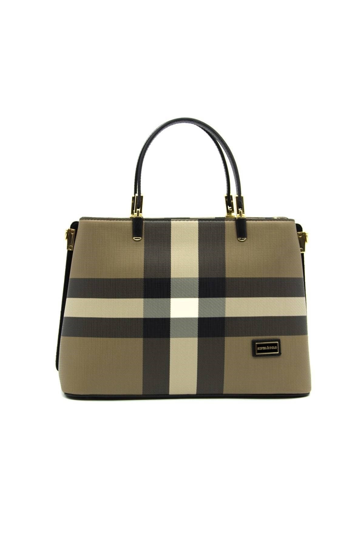 Silver & Polo Kahve - Siyah SP924 Kadın El Çantası