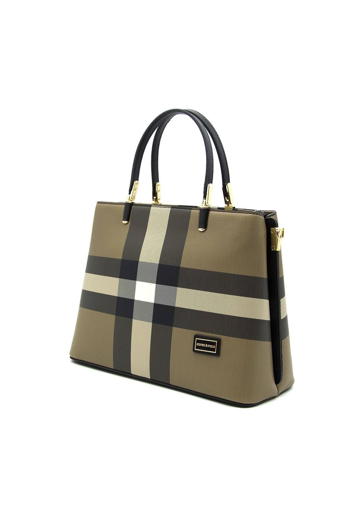 Silver & Polo Kahve - Siyah SP924 Kadın El Çantası