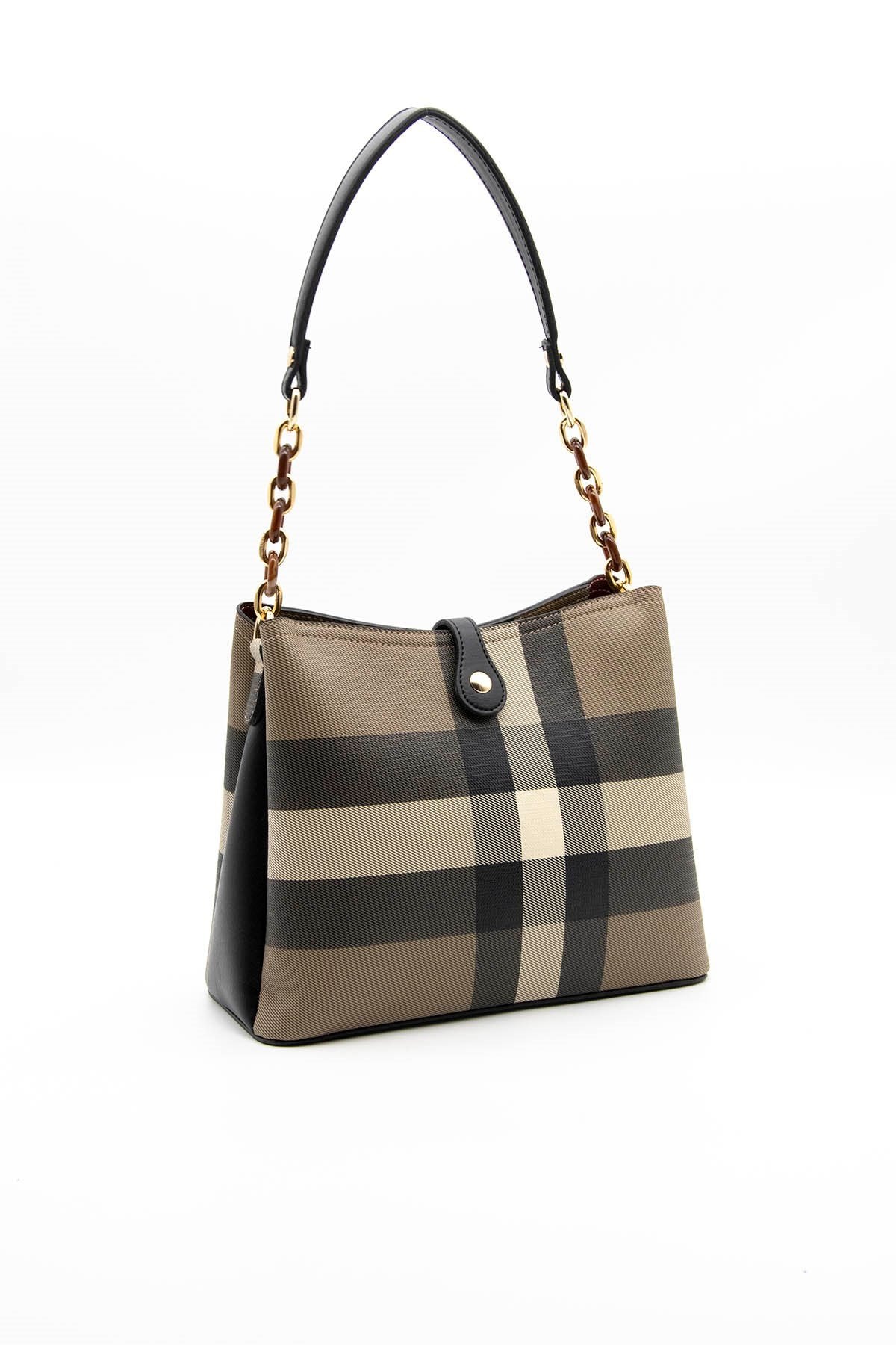 Silver & Polo Kahve - Siyah SP974 Kadın Omuz Çantası