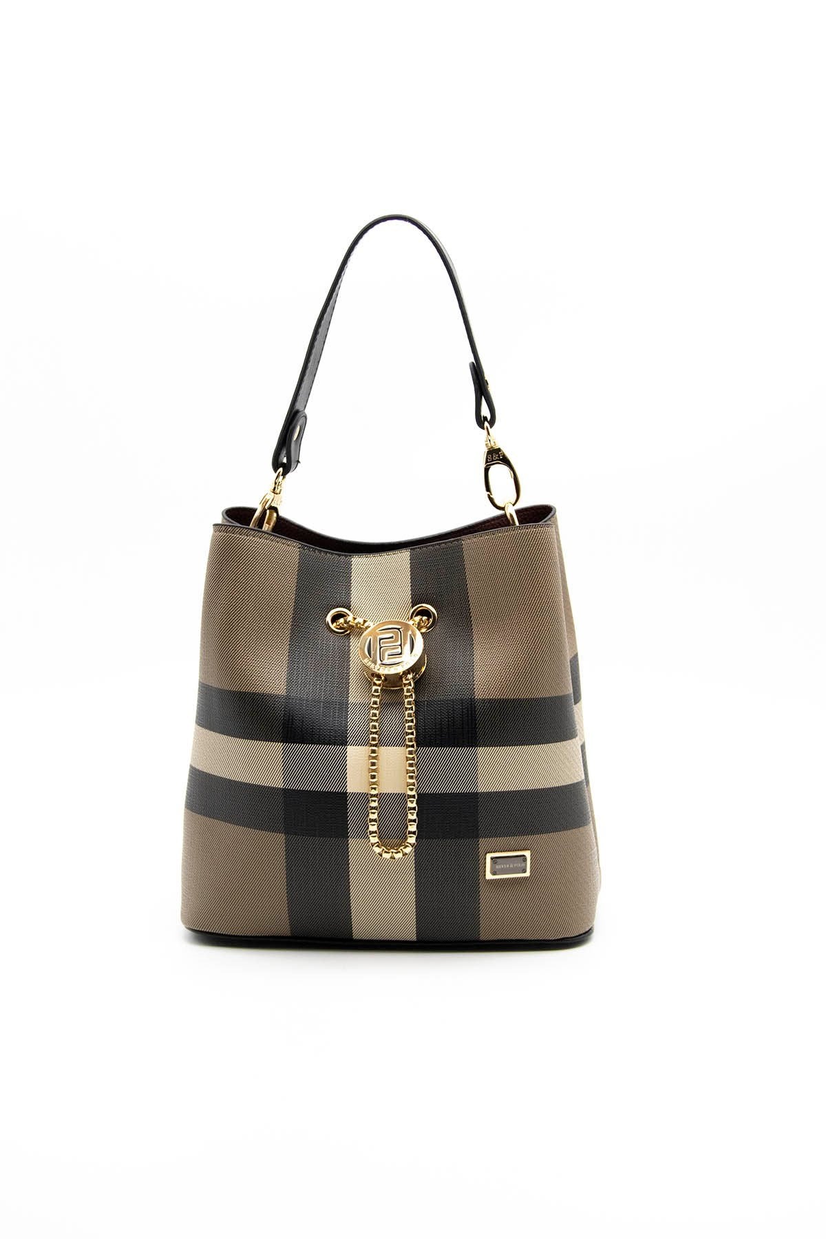 Silver & Polo Kahve - Siyah SP967 Kadın Çapraz Çanta