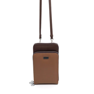 Silver & Polo Karamel - Kahve SP1011 Kadın Askılı Cüzdanlı Telefon Çantası