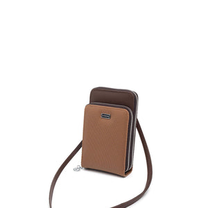 Silver & Polo Karamel - Kahve SP1011 Kadın Askılı Cüzdanlı Telefon Çantası