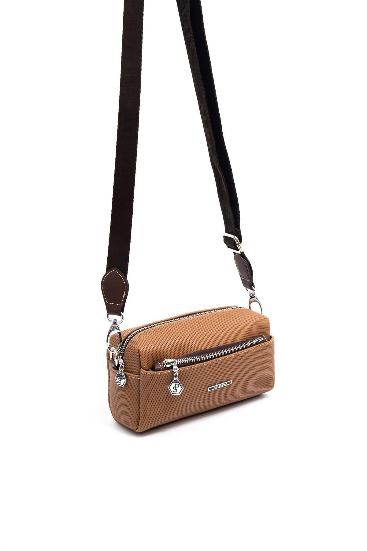 Silver & Polo Karamel - Kahve SP1142 Kadın Çapraz Çanta