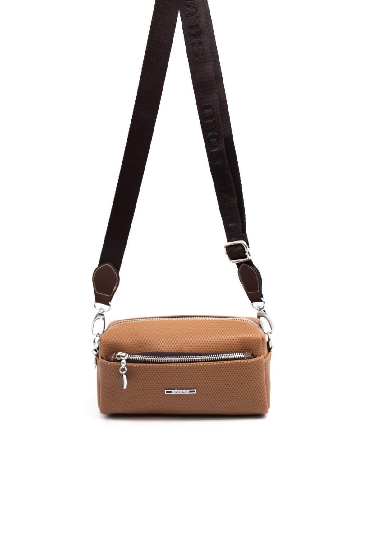 Silver & Polo Karamel - Kahve SP1142 Kadın Çapraz Çanta