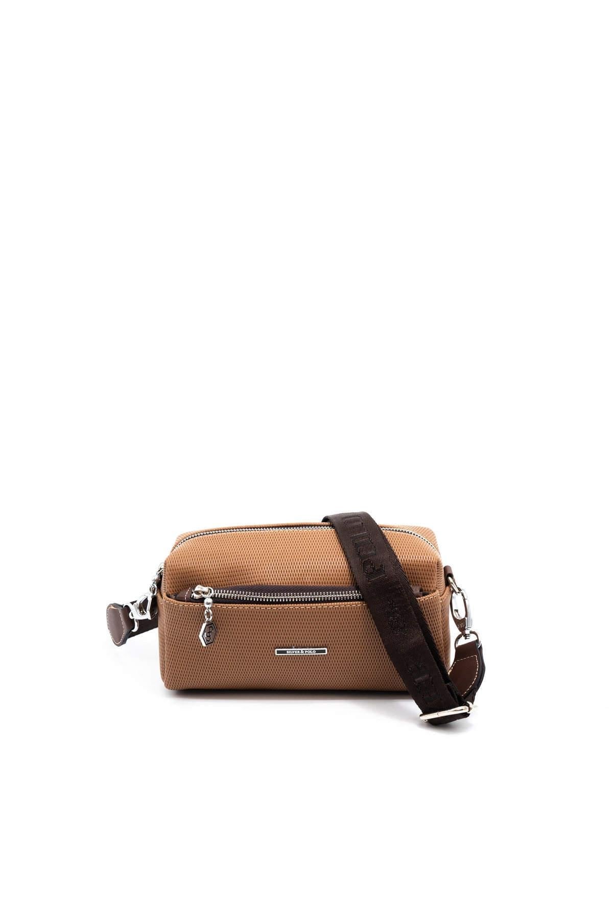 Silver & Polo Karamel - Kahve SP1142 Kadın Çapraz Çanta