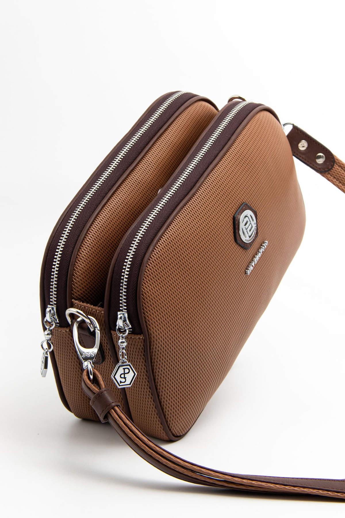 Silver & Polo Karamel - Kahve SP745 Kadın Çapraz Çanta