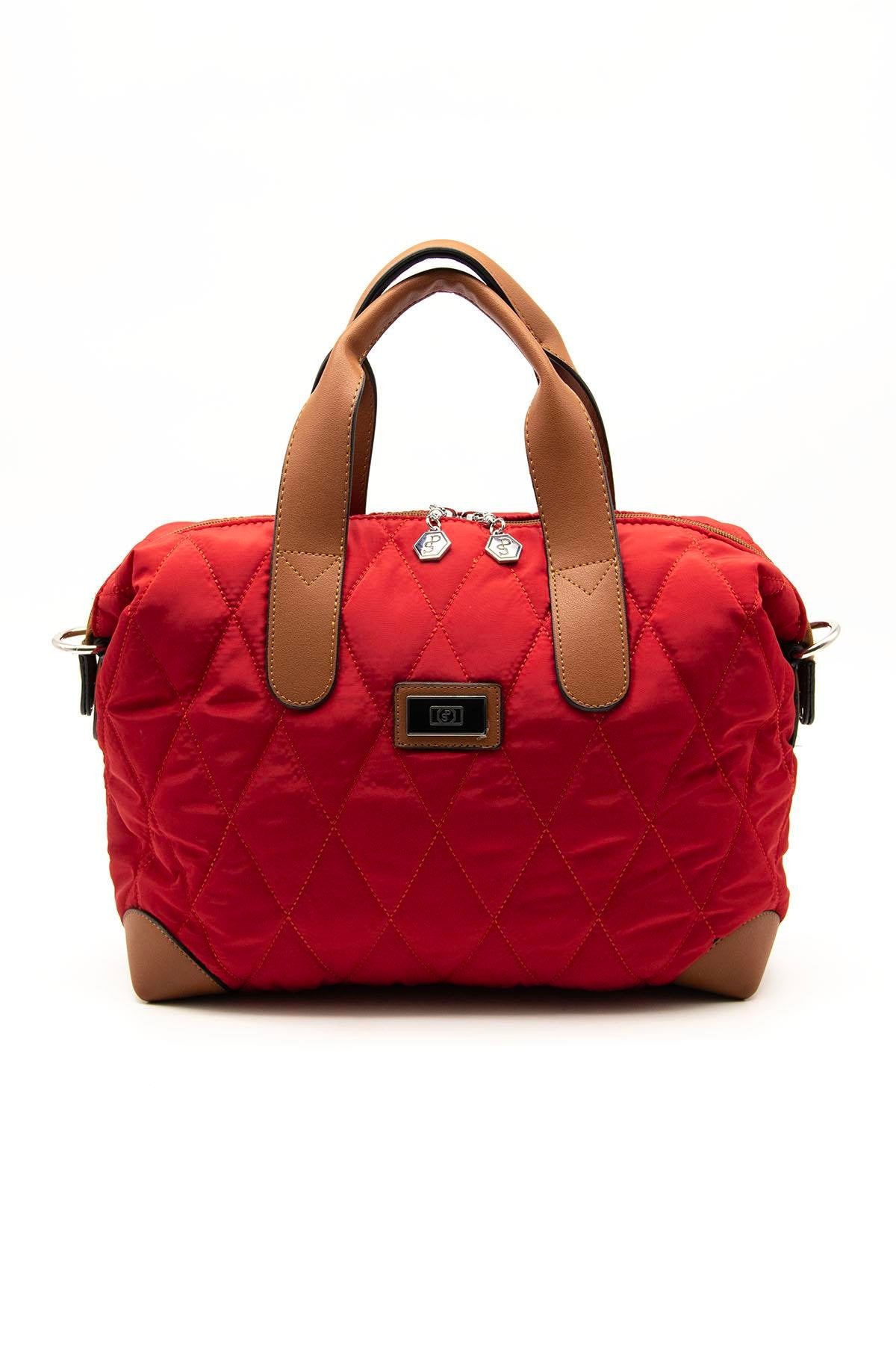 Silver & Polo Kırmızı - Taba SP1152 Kadın Seyahat Çantası