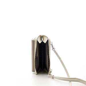 Silver & Polo Koyu Bej - Kemik SP921 Kadın Askılı Cüzdanlı Telefon Çantası