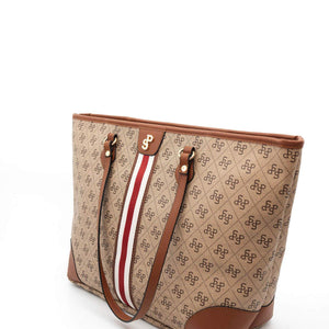 Silver & Polo Koyu Bej - Taba SP1169 Kadın Omuz Shopper Çanta