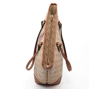 Silver & Polo Koyu Bej - Taba SP1169 Kadın Omuz Shopper Çanta