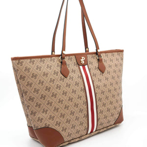 Silver & Polo Koyu Bej - Taba SP1169 Kadın Omuz Shopper Çanta