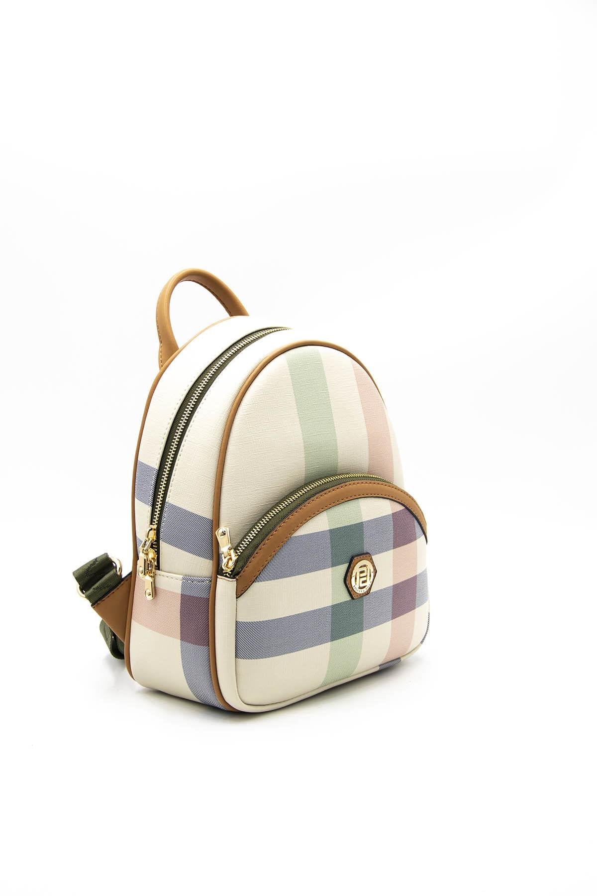 Silver & Polo Krem - A.Taba SP945 Kadın Sırt Çantası