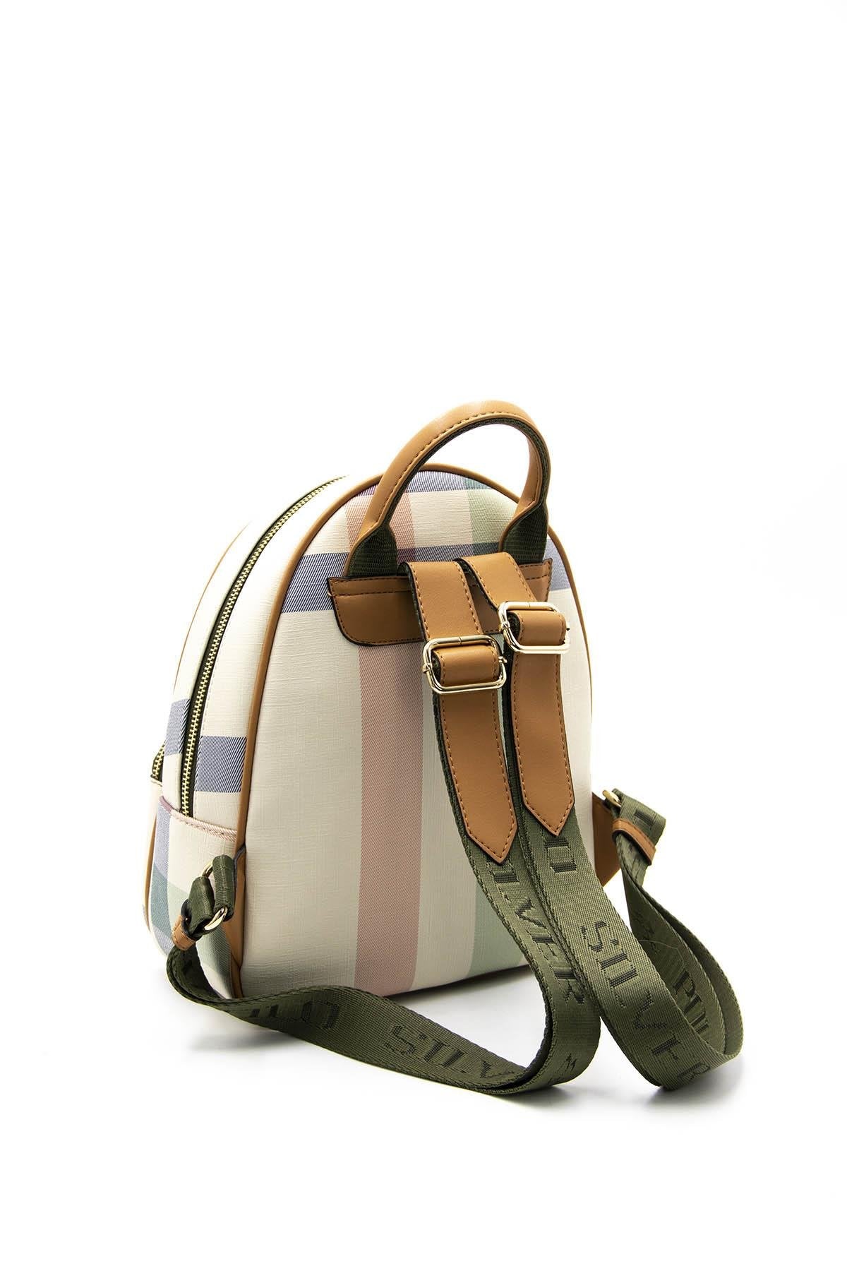 Silver & Polo Krem - A.Taba SP945 Kadın Sırt Çantası