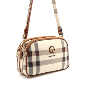 Silver & Polo Krem - Taba SP745 Kadın Çapraz Çanta