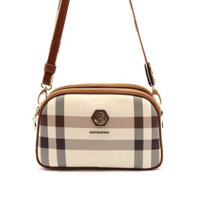 Silver & Polo Krem - Taba SP745 Kadın Çapraz Çanta