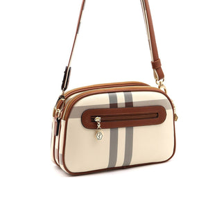 Silver & Polo Krem - Taba SP745 Kadın Çapraz Çanta