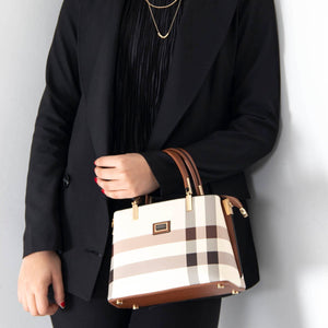 Silver & Polo Krem - Taba SP987 Kadın El Çantası