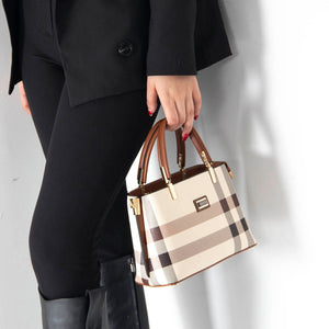 Silver & Polo Krem - Taba SP987 Kadın El Çantası