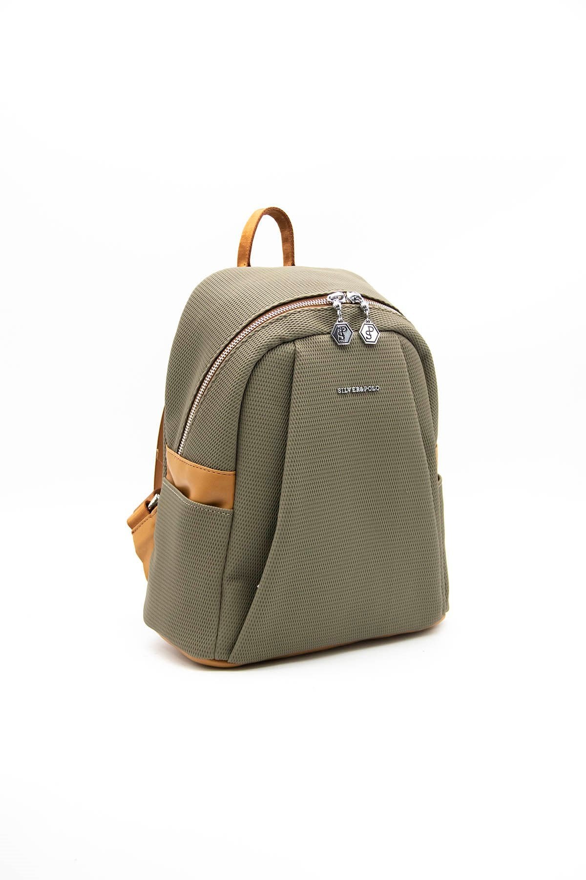 Silver & Polo L.haki - Camel SP926 Kadın Sırt Çantası