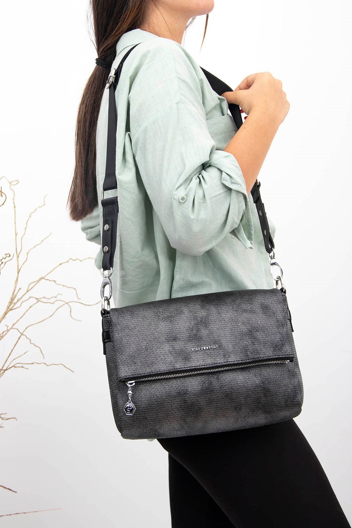 Silver & Polo M.gümüş - Siyah SP963 Kadın Çapraz Çanta