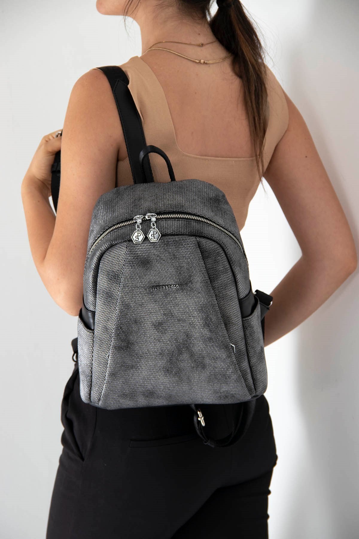 Silver & Polo M.gümüş - Siyah SP926 Kadın Sırt Çantası