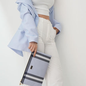 Silver & Polo Mavi - Kemik SP1034 Kadın Portföy & Clutch