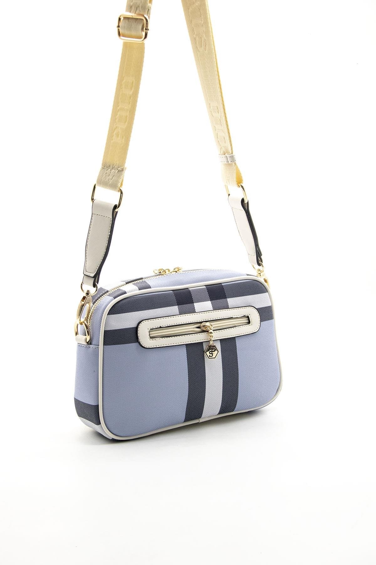 Silver & Polo Mavi - Kemik SP1094 Kadın Çapraz Çanta