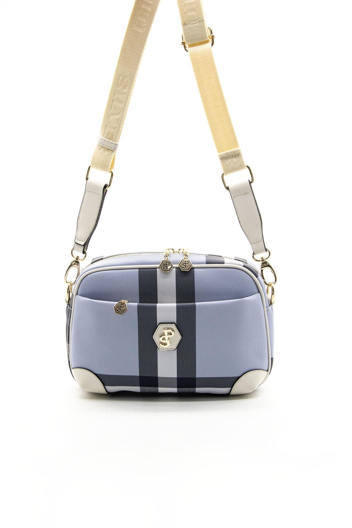 Silver & Polo Mavi - Kemik SP1094 Kadın Çapraz Çanta