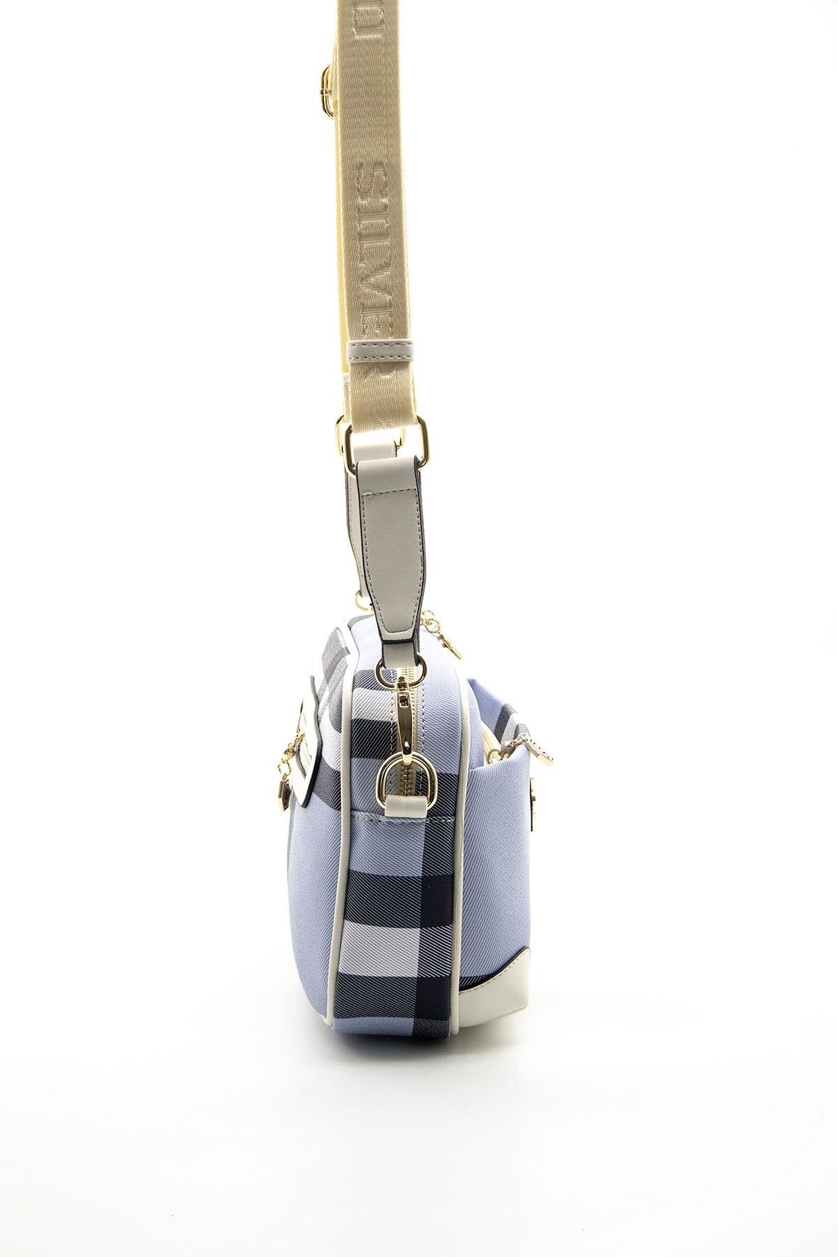 Silver & Polo Mavi - Kemik SP1094 Kadın Çapraz Çanta
