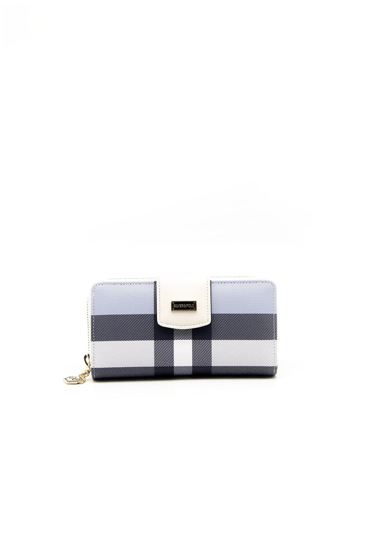 Silver & Polo Mavi - Kemik SP928 Kadın Cüzdan & Kartlık