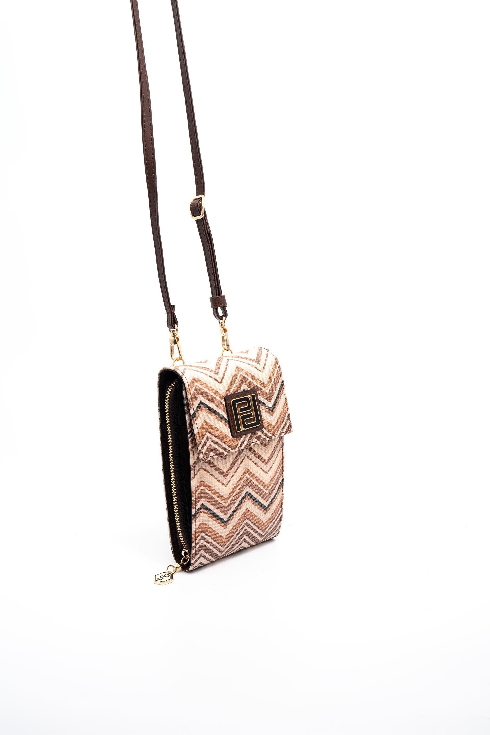 Silver & Polo Nut - Kahve SP1145 Kadın Askılı Askılı Cüzdanlı Telefon Çantası