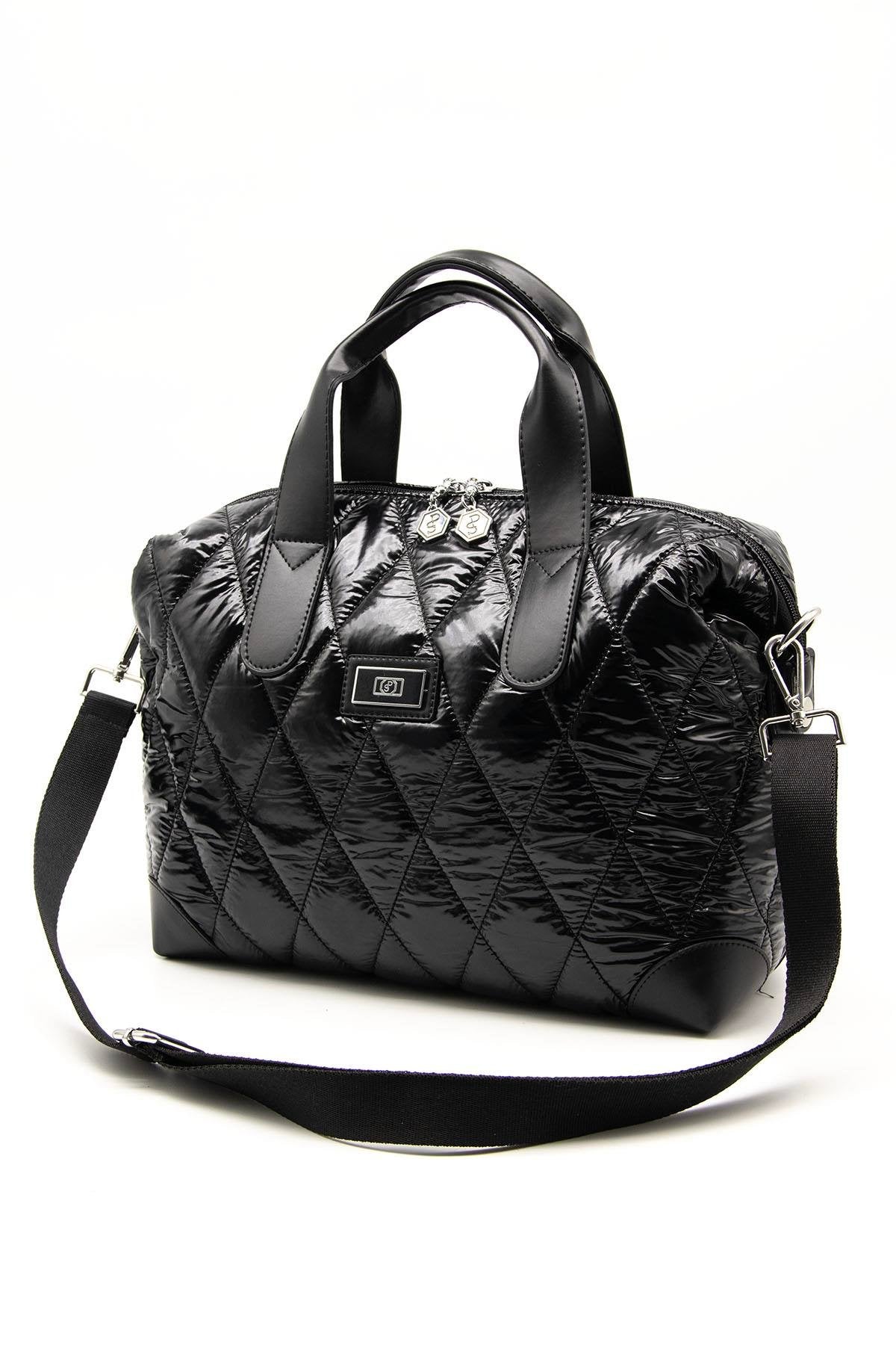 Silver & Polo Parlak Siyah SP1152 Kadın Seyahat Çantası