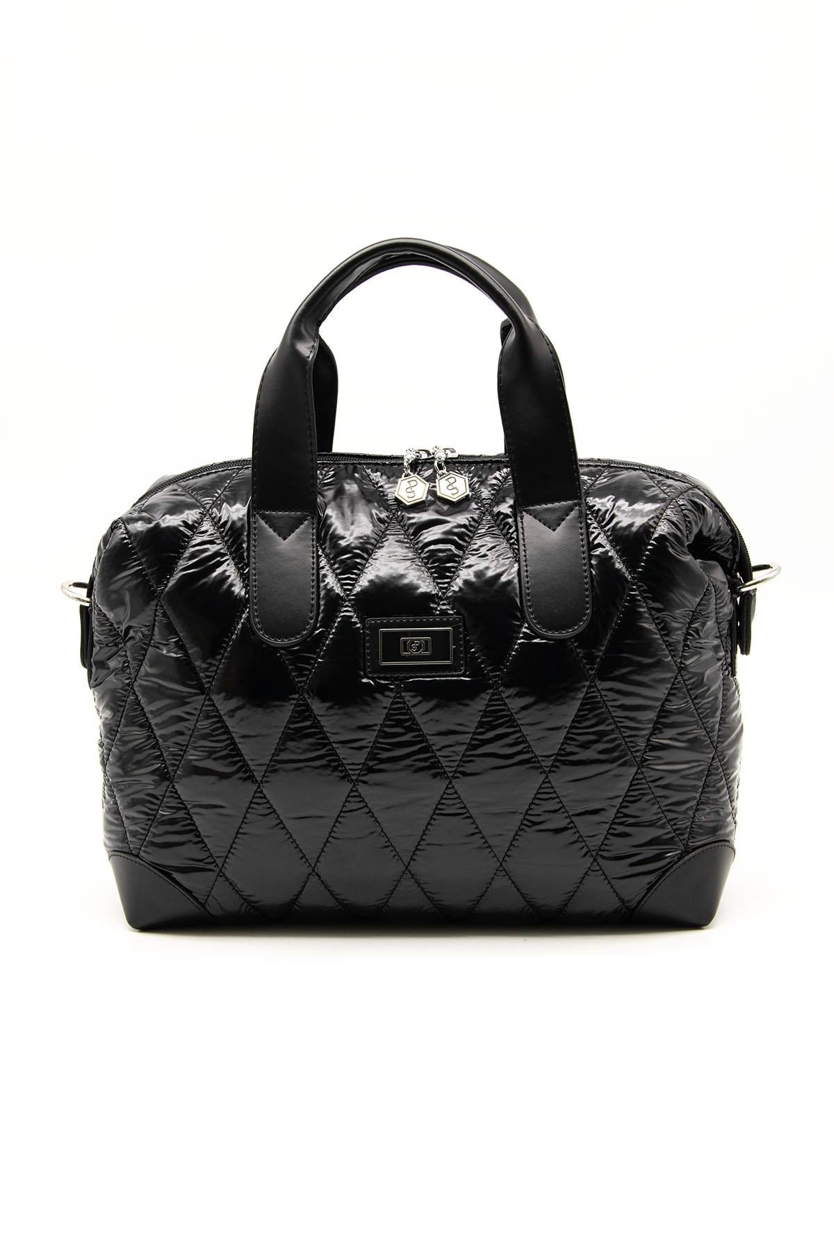 Silver & Polo Parlak Siyah SP1152 Kadın Seyahat Çantası