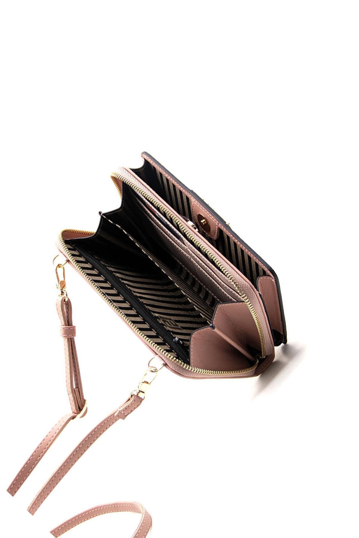 Silver & Polo Pembe - Somon Kemik SP1138 Kadın Cüzdan & Kartlık