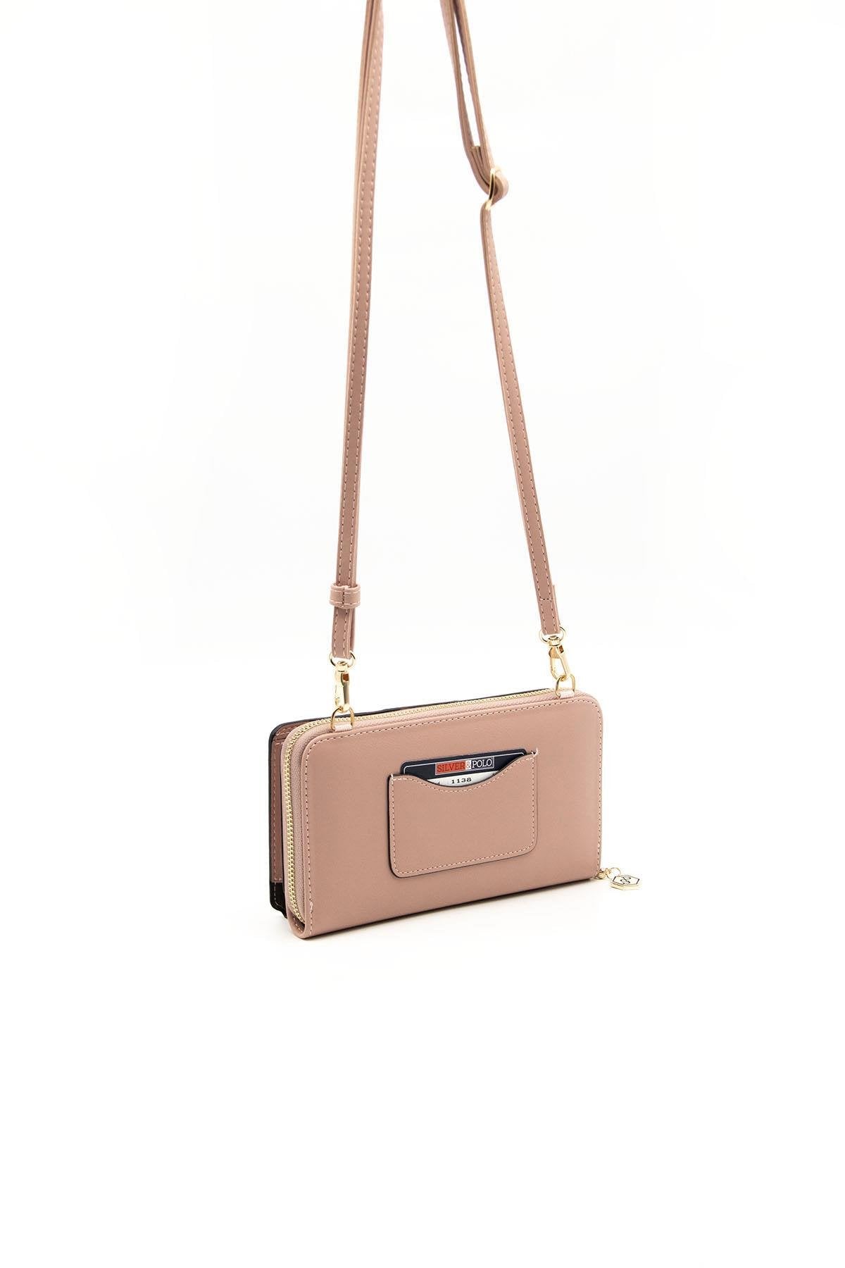 Silver & Polo Pembe - Somon Kemik SP1138 Kadın Cüzdan & Kartlık