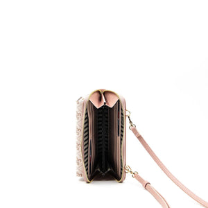 Silver & Polo Pembe-Somon SP921 Kadın Askılı Cüzdanlı Telefon Çantası