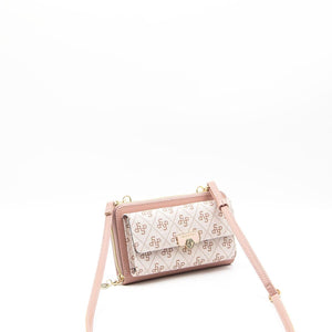 Silver & Polo Pembe-Somon SP921 Kadın Askılı Cüzdanlı Telefon Çantası