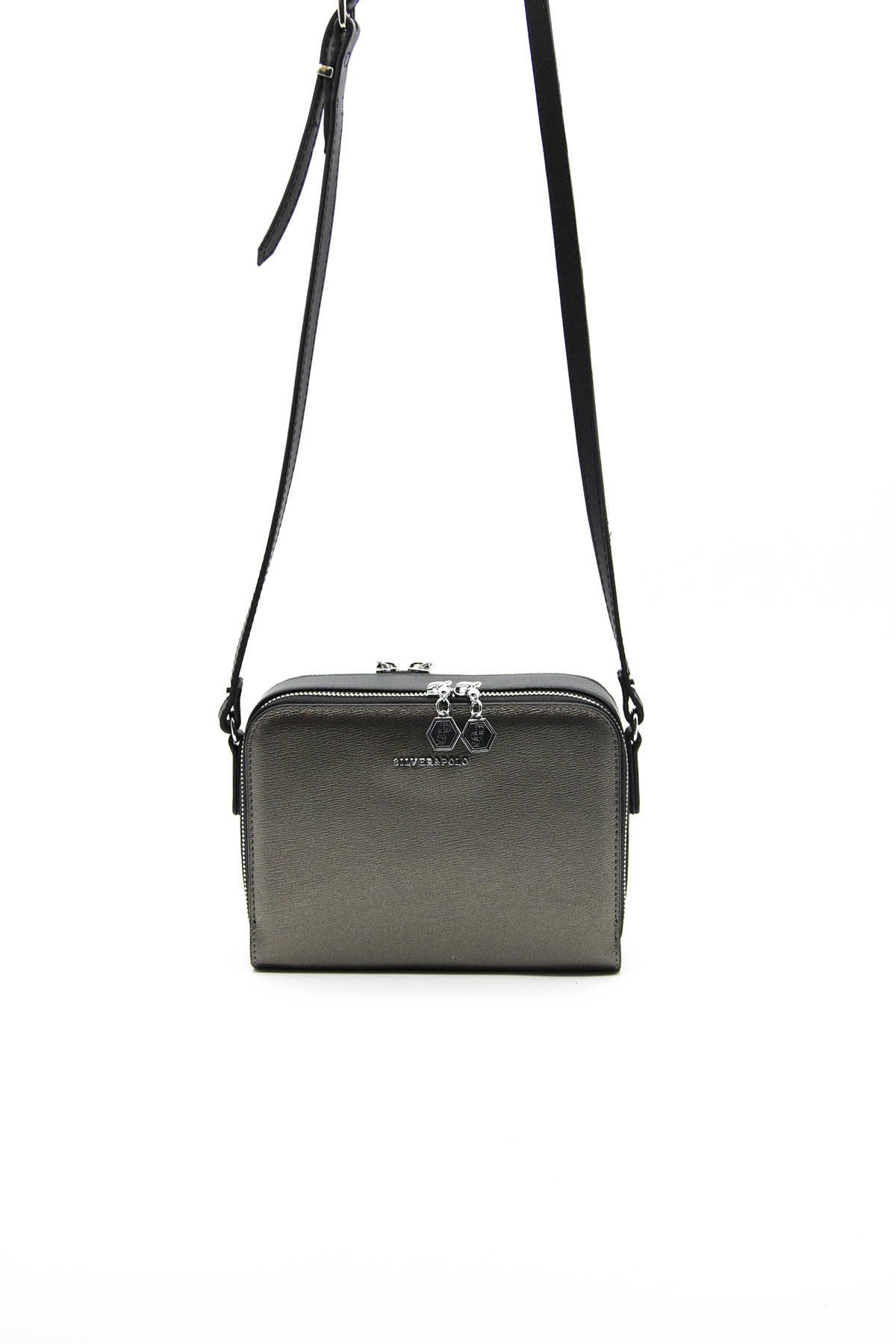 Silver & Polo Platin - Siyah SP888 Kadın Çapraz Çanta