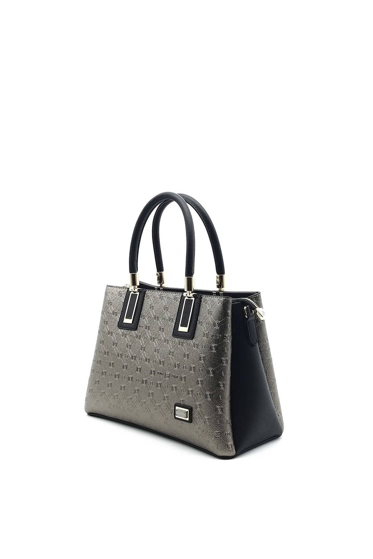 Silver & Polo Platin - Siyah SP1000 Kadın El Çantası