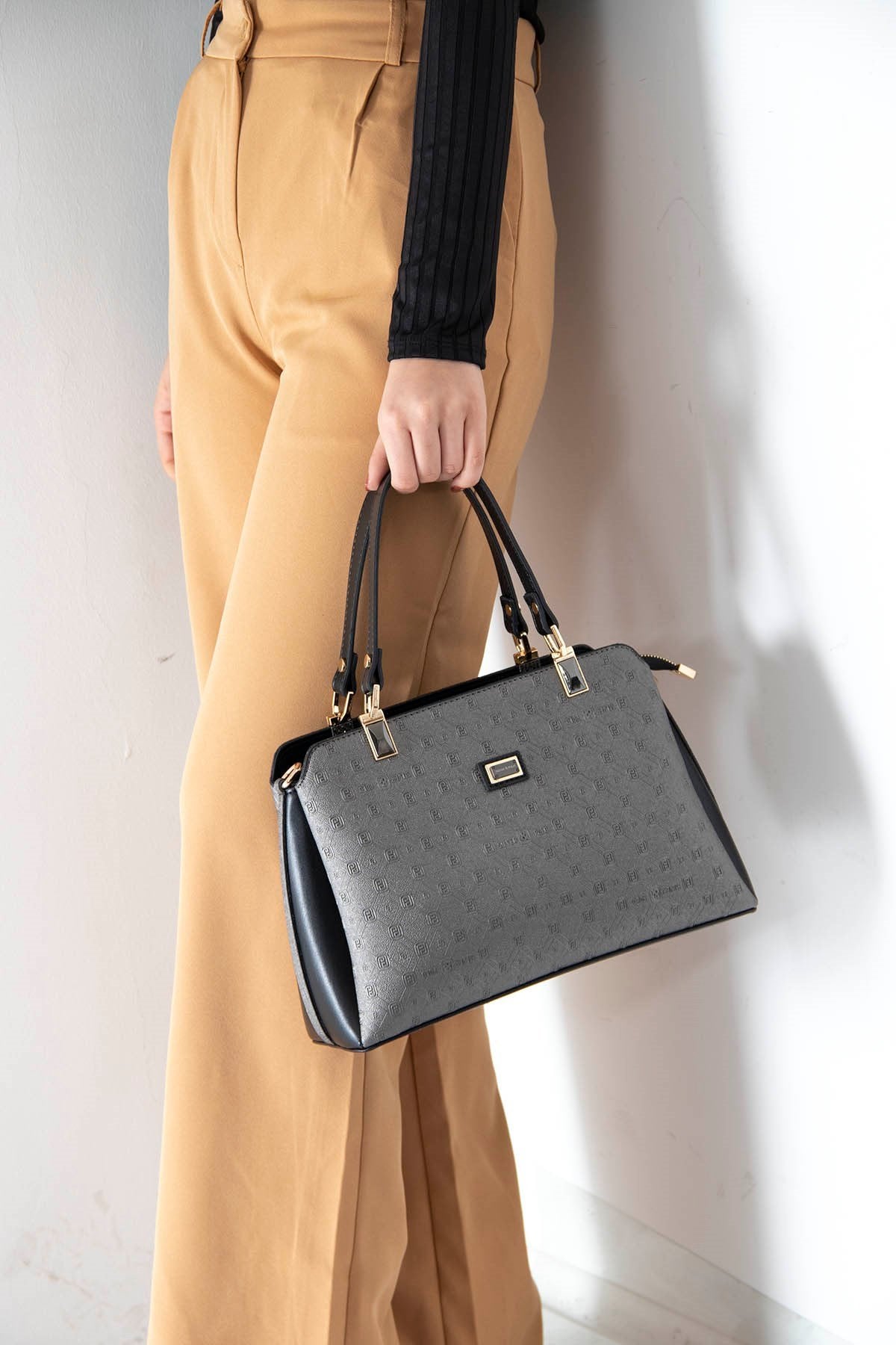 Silver & Polo Platin - Siyah SP972 Kadın El Çantası