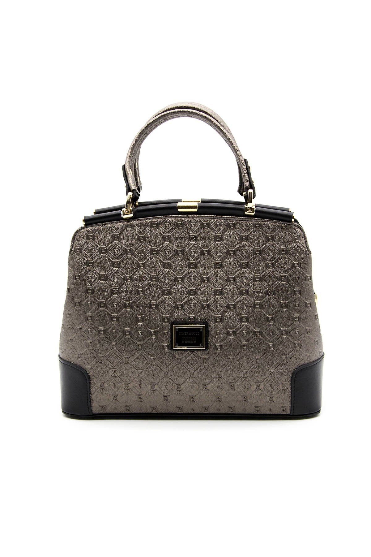 Silver & Polo Platin - Siyah SP706 Kadın El Çantası