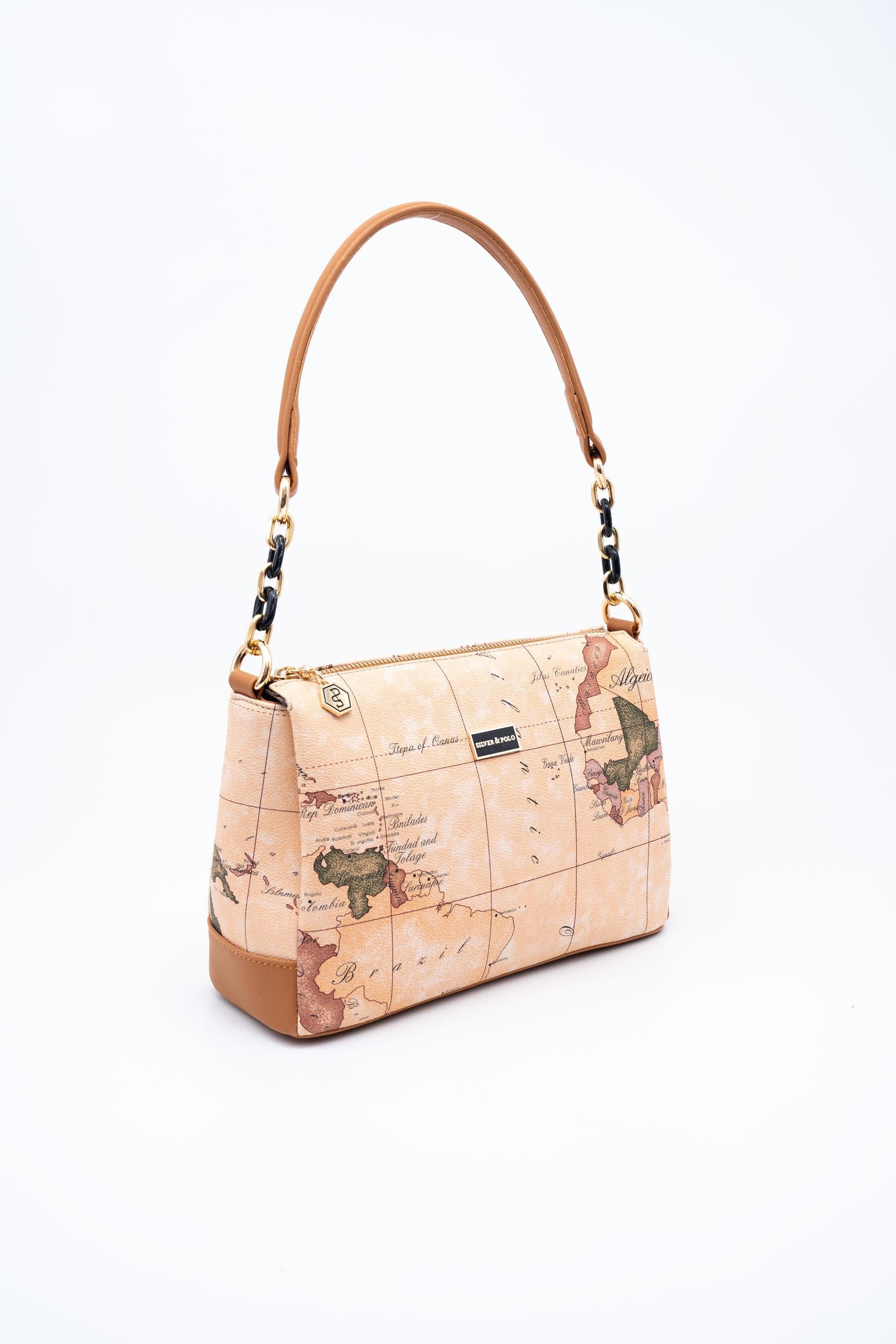 Silver & Polo Pudra - A.Taba SP910 Kadın Çapraz Çanta