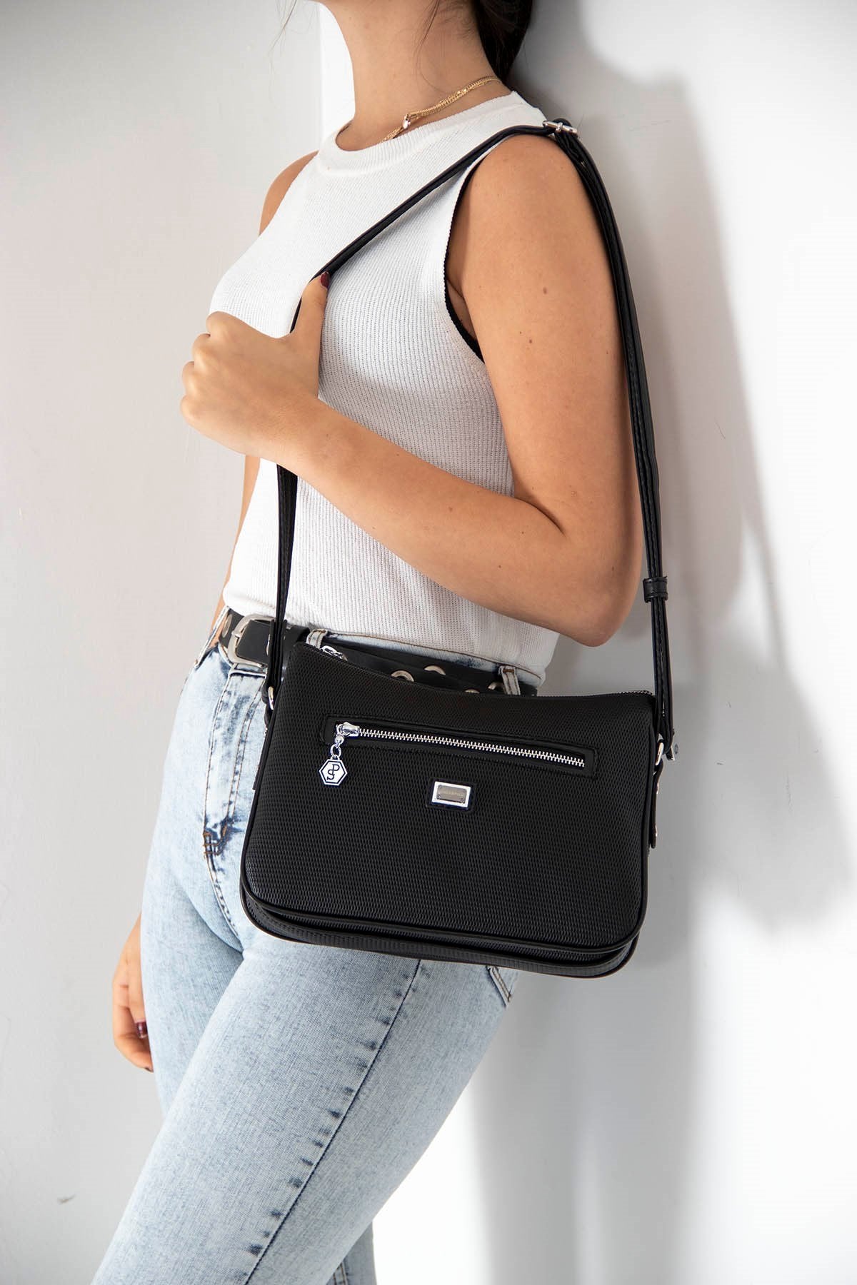 Silver & Polo Siyah - Siyah SP818 Kadın Çapraz Çanta