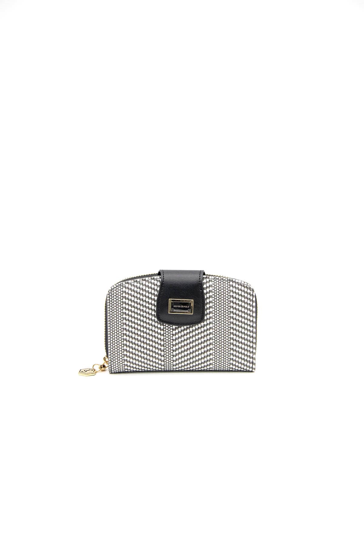 Silver & Polo Siyah Beyaz - Siyah SP874 Kadın Cüzdan & Kartlık