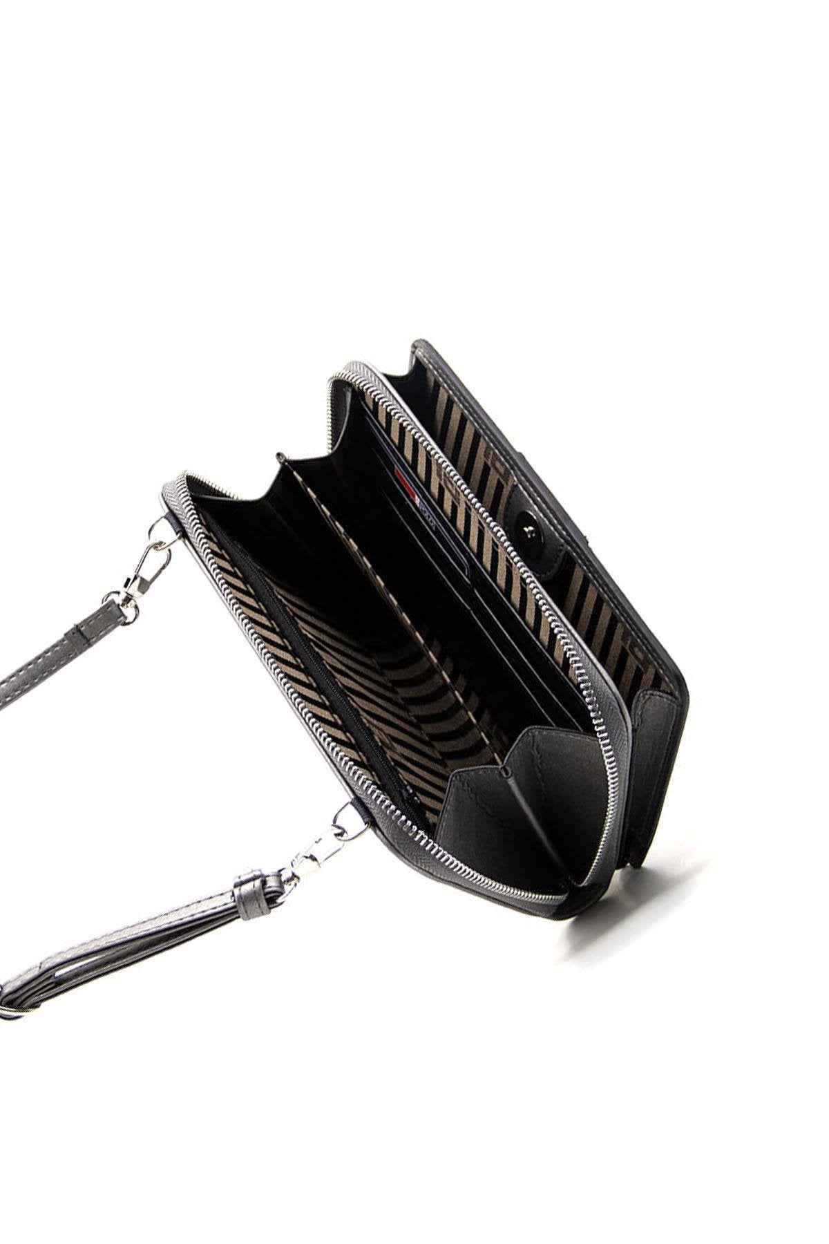 Silver & Polo Siyah Beyaz - Mat Siyah - Kemik SP1138 Kadın Cüzdan & Kartlık