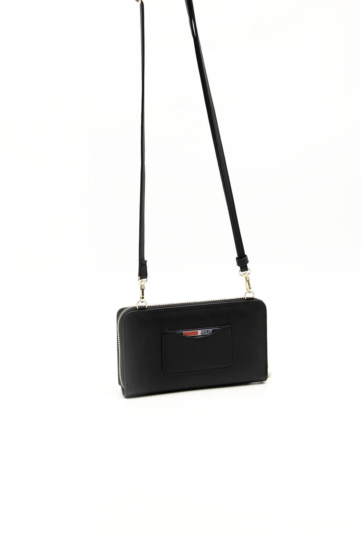 Silver & Polo Siyah Beyaz - Mat Siyah - Kemik SP1138 Kadın Cüzdan & Kartlık