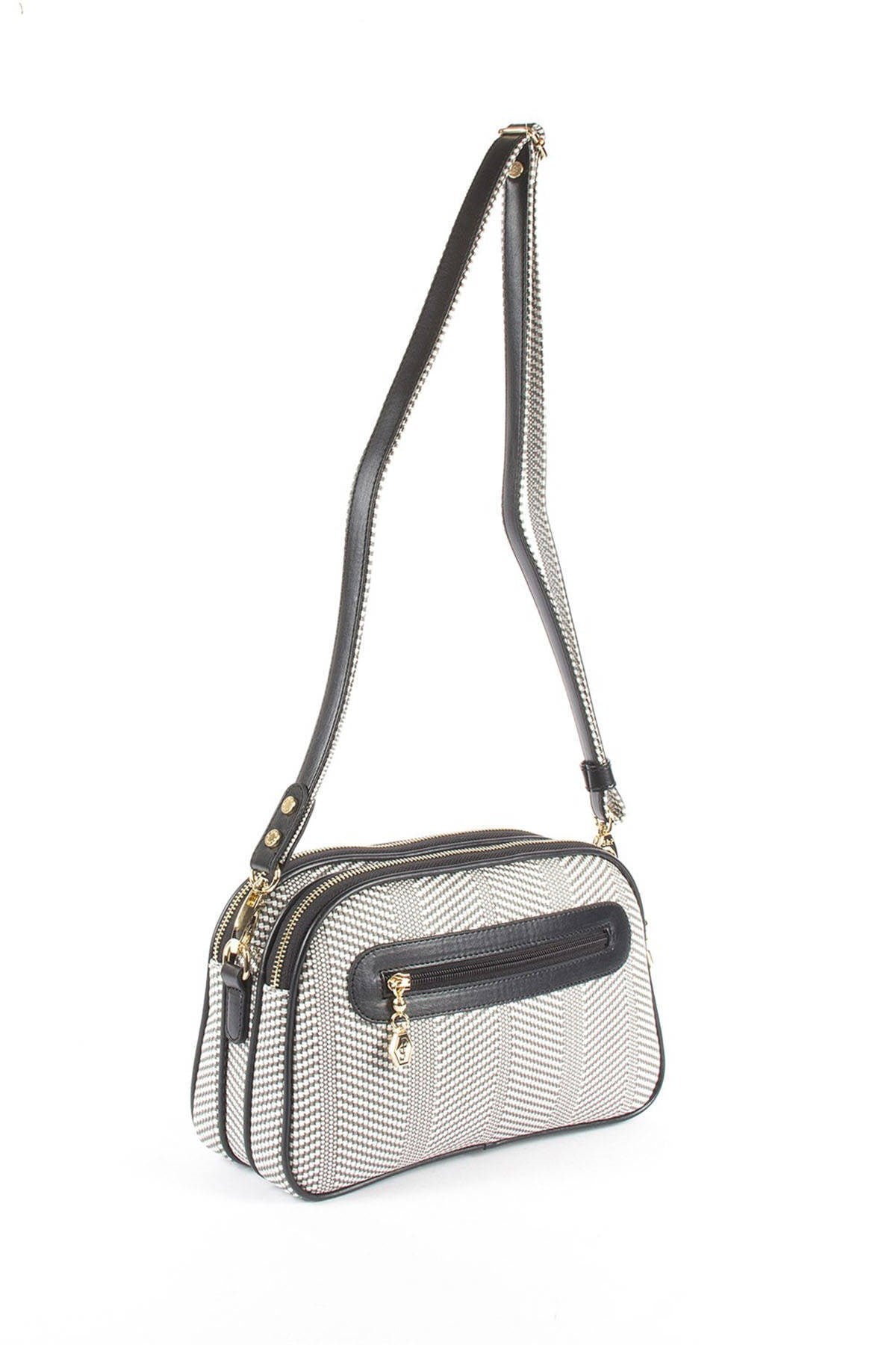 Silver & Polo Siyah Beyaz - Siyah SP745 Kadın Çapraz Çanta