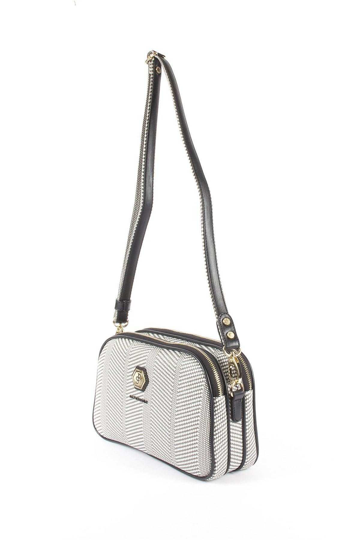 Silver & Polo Siyah Beyaz - Siyah SP745 Kadın Çapraz Çanta