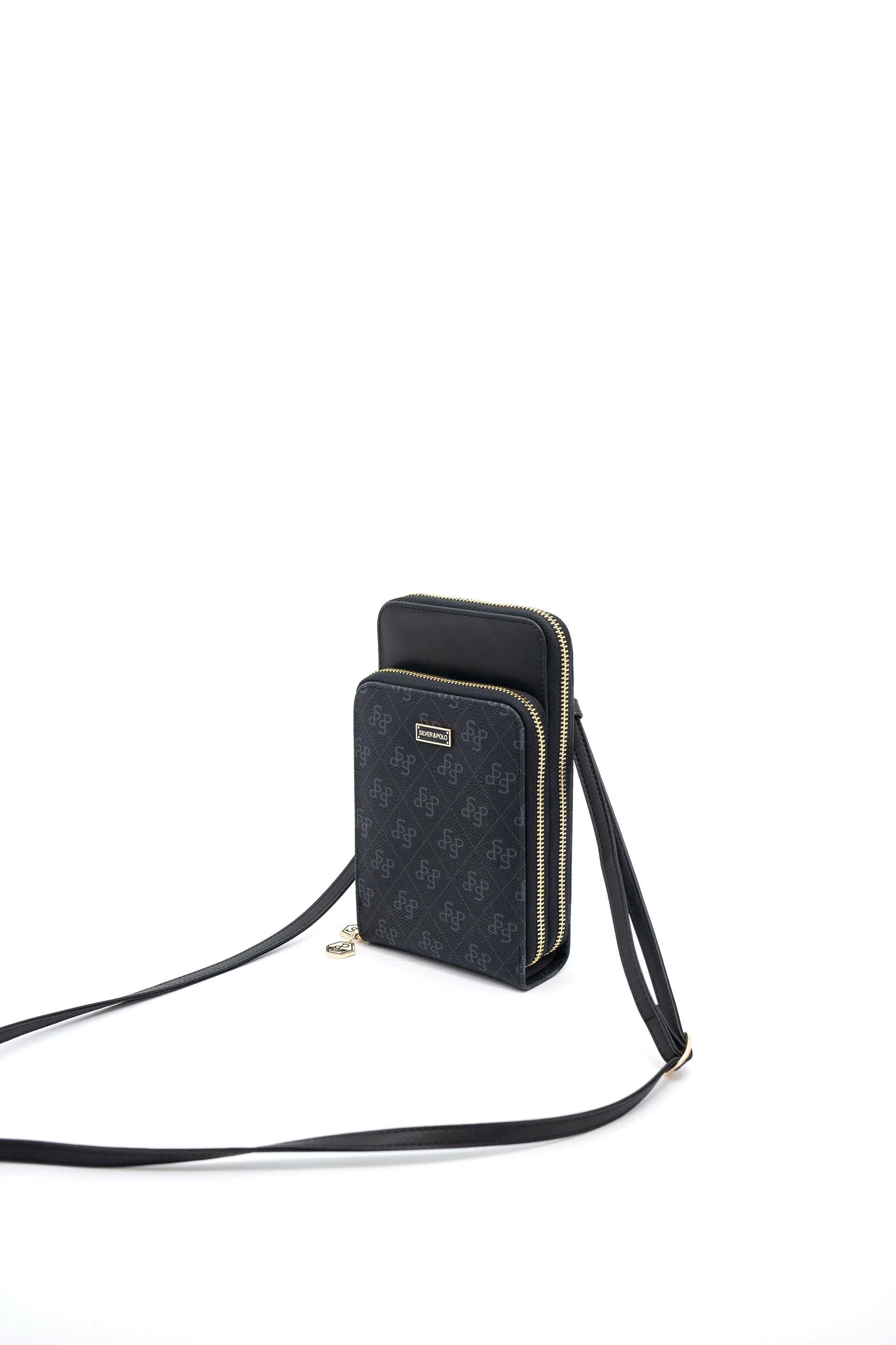 Silver & Polo Siyah SP1011 Kadın Askılı Cüzdanlı Telefon Çantası